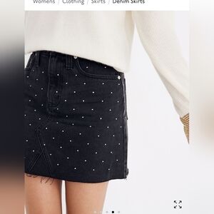 Madewell Black Embellished Mini Skirt